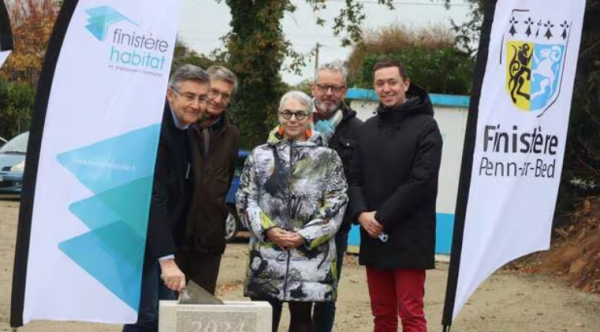 Finistère Habitat, le Département et la ville de Quimper lancent le démarrage du chantier de 34 nouveaux logements.