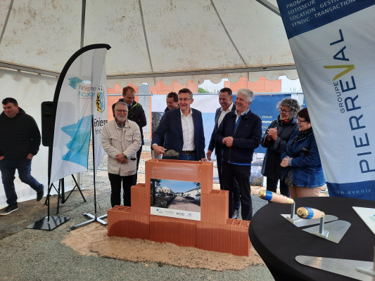 Finistère Habitat, le Département et et la commune de Plounévez-Lochrist lancent le démarrage du chantier de 34 nouveaux logements